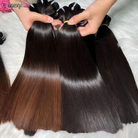 Extensions de cheveux humains vierges vietnamiens de haute qualité, 14 pouces, lisses comme des baguettes, double trame, en nouvelles couleurs
