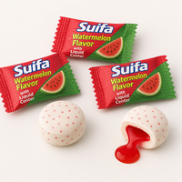 Chewing-gum à éclatement intense et liquide, saveur banane, pastèque, menthe, chocolat, sans sucre, avec centre de confiture de fruits, pour