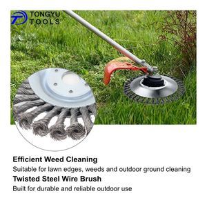 Tête de débroussailleuse rotative en fil d'acier 6 et 8 pouces, roue de coupe robuste pour l'élimination des mauvaises herbes, du gazon et du mousse, nettoyage des pelouses, jardins et allées - Product Image 5