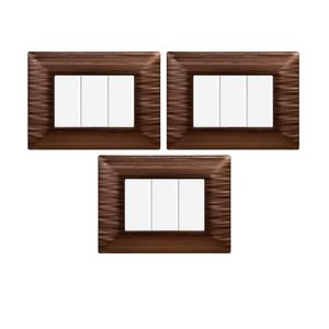 Placca Interruttore a Muro Gloca a 3 Vie, Design Moderno in Plastica, Facile Installazione, Set da 3 Pezzi - Product Image 1