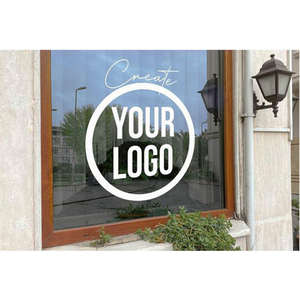 HLY grosir kustom kualitas tinggi toko Logo depan stiker vinil bisnis iklan dipersonalisasi tampilan stiker jendela stiker - Product Image 1