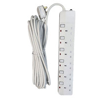3026B 10M 6 Gang UK rallonge avec 6 prises Protection contre les surcharges et les surtensions Matériau PC ignifuge Utilisation hospitalière 240V