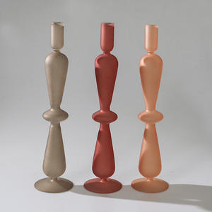 Yüksek performanslı özelleştirilmiş Modern masa şamdan uzun kök cam mumluk - Product Image 3