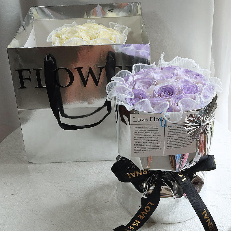Tin Foil Soap Bouquet-Gradient Purple + Gift Bag