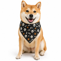 Bandana Halloween pour chien et chat, motif color block, château, crâne, chauve-souris, araignée, foulard triangulaire en plastique style britannique, effrayant