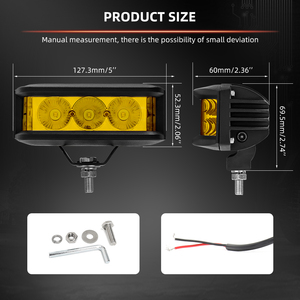 Bán Sỉ Đèn <span class=keywords><strong>Led</strong></span> Rãnh Tự Động Bắn Bên Hông Xe Ô Tô Địa Hình <span class=keywords><strong>5</strong></span> Inch Đèn <span class=keywords><strong>Led</strong></span> Mini Thanh Đèn <span class=keywords><strong>Led</strong></span> Làm Việc Màu Trắng Vàng - Product Image 6