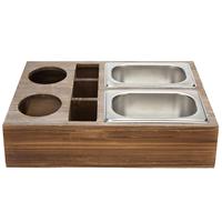 Canapé en bois canapé Snacks caddie service caisse plateau avec 2 porte-gobelets et 3 fentes de télécommande organisateur de Table basse