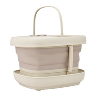 EILISON Grand écran numérique, matériau PP TPR, bain de pieds pliable automatique avec fonction de chauffage et bulles, télécommande sans fil
