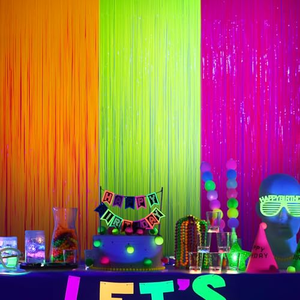 Rideau de pluie fluorescent Macarons, Décoration de scène rideau de pluie arc-en-ciel, Fournitures de fond de scène fluorescentes pour fête - Product Image 4