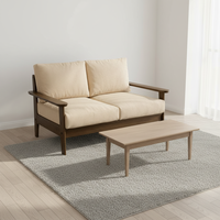 Ensemble de canapés Chesterfield modernes personnalisés avec un design japonais en bois massif de luxe pour le salon
