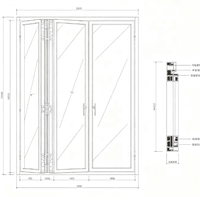 Fenêtre pliante horizontale en polyuréthane FRP, à ouverture latérale gauche-droite, grande ouverture pour projets résidentiels et villas