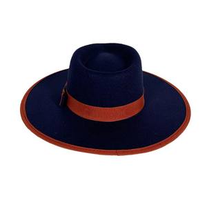 Новая настраиваемая двухцветная джазовая шляпа в стиле ретро с бантом, однотонная фетровая шляпа для взрослых, праздничная шляпа для выпускного вечера - Product Image 5