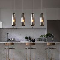 Lampe suspendue en verre minimaliste créative nordique, luminaire moderne pour restaurant, chambre à coucher, luminaire décoratif moderne