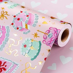80g high end birthday gift <b>wrapping</b> <b>paper</b> Metallized <b>Paper</b> Colored cake New product available in stock 17in * 10 meters - Product Image 1