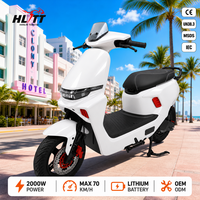 Moto électrique 2000W d'usine, 70 km/h, certifiée CE UN38.3 MSDS IEC, frein à disque, moteur intégré, meilleur prix