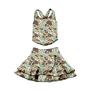 Conjunto de Ropa Deportiva para Niñas con Estampado de Camuflaje Personalizado, Falda, Pantalones Cortos, Ropa Deportiva para Hermanas, Yoga, Ropa Infantil - Product Image 5