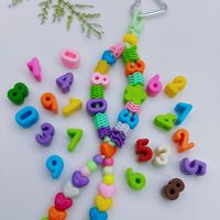 Cuentas de Plástico Acrílico con Números Grandes y Agujeros Grandes, Abalorios Iniciales Gruesos para DIY, Pulseras, Cadenas de Teléfono Móvil y Cuerdas