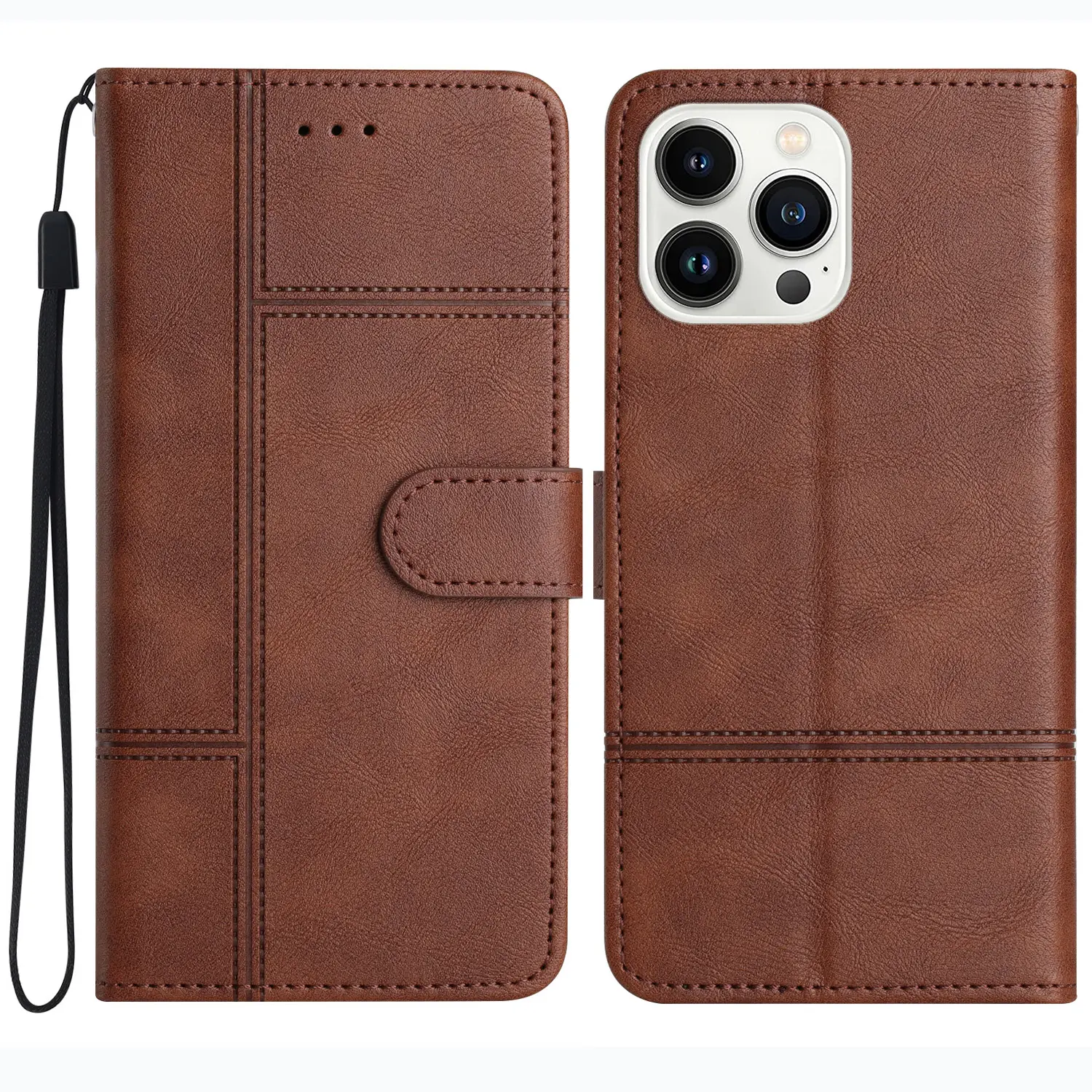 Kinh Doanh Da Điện Thoại Trường Hợp Đối Với iPhone 15 14 13 12 11 PU Wallet Lật Điện Thoại Di Động Túi Đối Với iPhone 15 Pro Max