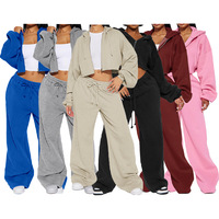 Ensemble de mode streetwear ample pour femmes BR7115, sweat à capuche court à épaules tombantes et manches bouffantes