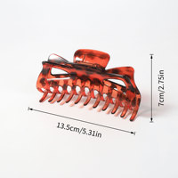 Grande pince à cheveux en plastique motif écaille de tortue, fixation forte pour chignon, accessoire capillaire