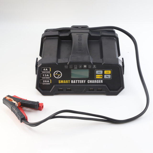 8 Stage 6V/12V/24V DC Auto Battery Charger Smart LCD Display 24A/26A/13A Plug in Power Adapter for Automotive Electric Vehicles