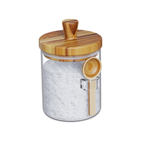 Bocaux à épices en verre hermétiques et écologiques avec couvercle et cuillère en bois d'acacia pour le stockage des épices en poudre et des assaisonnements dans la cuisine