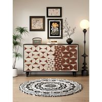 Armoire de rangement pour entrée rétro française, salon et chambre à coucher avec panneau, buffet peint à 4 compartiments pour hôtel chez l'habitant