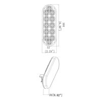 Feu arrière ovale KLT-LITE KW8018 de 6 pouces à 12 LED pour camion et remorque, avec fonctions d'arrêt, de clignotant et de recul, homologué SAE/DOT, étanche IP67