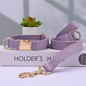 Nuevo Conjunto <span class=keywords><strong>de</strong></span> Collar <span class=keywords><strong>de</strong></span> Terciopelo para <span class=keywords><strong>Perro</strong></span> con Hebilla Metálica, Correa y Collar Ajustable con Grabado y Personalización <span class=keywords><strong>de</strong></span> Logotipo - Product Image 4