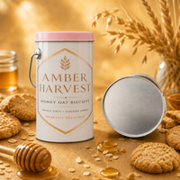 Boîte à biscuits personnalisée en PET avec couvercle et fond en métal et poignée en fil métallique pour biscuits, chocolats, bonbons, emballage cadeau haut de gamme