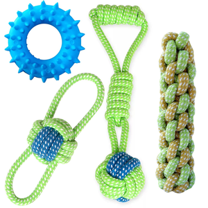 Jouet en corde tricotée résistante pour chien, jouet interactif à mâcher pour animaux de compagnie, corde en coton pour l'entraînement extérieur des chiens - Product Image 1