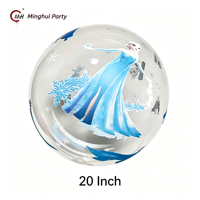 Vente en gros de ballons transparents en hélium réutilisables de 20 pouces avec motif de dessin animé Bobo Ball pour la décoration de fête d'anniversaire des enfants