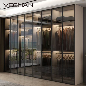 <span class=keywords><strong>Armoire</strong></span> coulissante en bois sur mesure avec panneaux décoratifs pour chambre, hôtel, villa - Meuble moderne résistant à l'humidité - Product Image 1