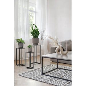 Table d'angle <span class=keywords><strong>rectangulaire</strong></span> en métal noir élégant support de fleurs étroit compact pour la maison jardin finition enduite de poudre pour Halloween - Product Image 5