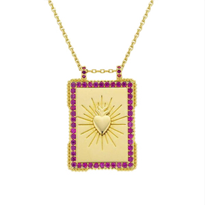 Collar con Colgante de Oro de 18K con Diseño de <span class=keywords><strong>Sol</strong></span>, Luna, Corazón, Ojo de <span class=keywords><strong>Diablo</strong></span> y <span class=keywords><strong>Tarot</strong></span>, Estilo Vintage y Moderno, en Oferta - Product Image 2