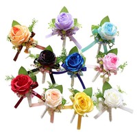Corsage/Boutonniere Bunga Sutra Buatan Tangan Terlaris Lintas Negara untuk Pernikahan, Dekorasi Minimalis Gaya Eropa
