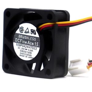 พัดลมไร้แปรงถ่าน Sanyo Denki รุ่น 109P0424H7D22 แรงดันไฟฟ้า 24V 0.08A สำหรับระบายความร้อนในงานอุตสาหกรรม - Product Image 1