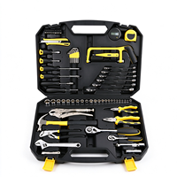 79PCS Household Hand Tool Set Hammer Pliers Socket Wrench Screwdriver Repair Kit Portable Plastic Case Home Auto Use