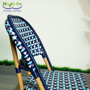 كرسي من الخيزران الخوص للحياة السعيدة في الهواء الطلق ، أثاث فناء تجاري من الألومنيوم للحديقة ، ورشة عمل مطبخ حديقة بيسترو الفرنسية - Product Image 4