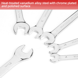 Logo OEM CRV Chrome-plated Industrial Grade Auto Repair Dual Purpose Double Open End Combination Spanner <b>Set</b> 200N-m Torque - Product Image 2