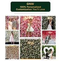 Großhandel Maßgefertigte Weiße und Grüne Blumenwand Hochzeitsdekoration Rosen-Hintergrund Seiden-Kunstblumen Dekorative Blumenwand
