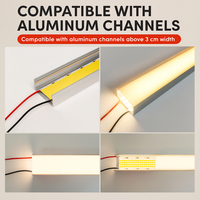 Ultra Wide 30mm Lebar PCB 1600leds/m 5 Baris Kecerahan Tinggi Fleksibel Cob Led Pita Fleksibel Linear Dimmable Cob Light Led