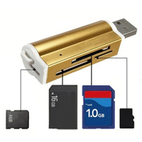 Lecteur de carte SD 4 en 1, lecteur de carte mémoire USB Flash pour Memory Stick Pro Duo Micro /T-Flash/M2/MS Adaptateur SD