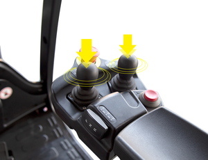 Montacargas Eléctrico YCMG con Desplazamiento Lateral, Montacargas de Batería de <span class=keywords><strong>2</strong></span> Toneladas con Mástil de 3 Etapas Completamente Libre, Neumático Sólido Ecológico, Montacargas de 3 Ruedas - Product Image 6