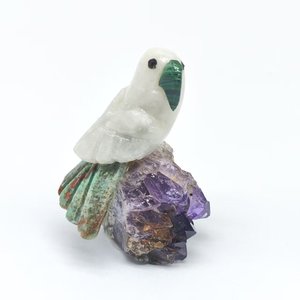 Papillon en malachite/calcaite blanche/chrysocolle/améthyste de haute qualité, technologie suisse, pierre brute brésilienne - Product Image 1