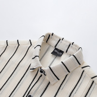 Camisa a rayas de manga corta informal para hombre de verano 2025, diseño de nicho coreano Simple con características huecas, camisetas bonitas de moda