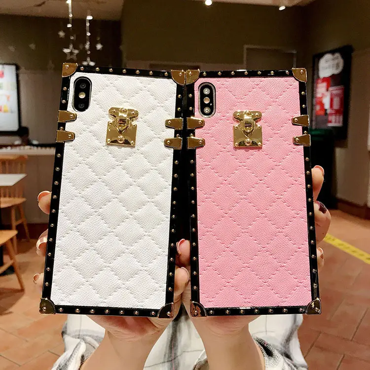 For Samsung S20 plus phone case luxury square soild color lattice cellphone covers for Samsung Note20 Ultra A51 cases cover