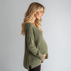 Cơ Bản thiết yếu hàng ngày mặc thai sản Đan Áo len mềm căng vải - Product Image 5