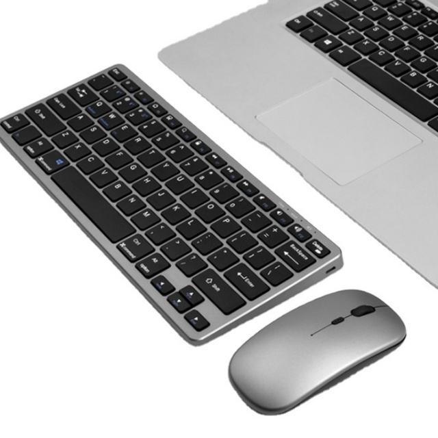 BT 5.0 & 2.4G Wireless Keyboard and Mouse Combo Mini Multimedia Keyboard Mouse Set for Laptop PC TV iPad Macbook Android