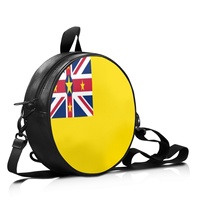 Sac à main circulaire en cuir PU avec décoration du drapeau national de Niue, sac à bandoulière à double usage avec sangle réglable pour femme, pour les déplacements, les voyages et l'école